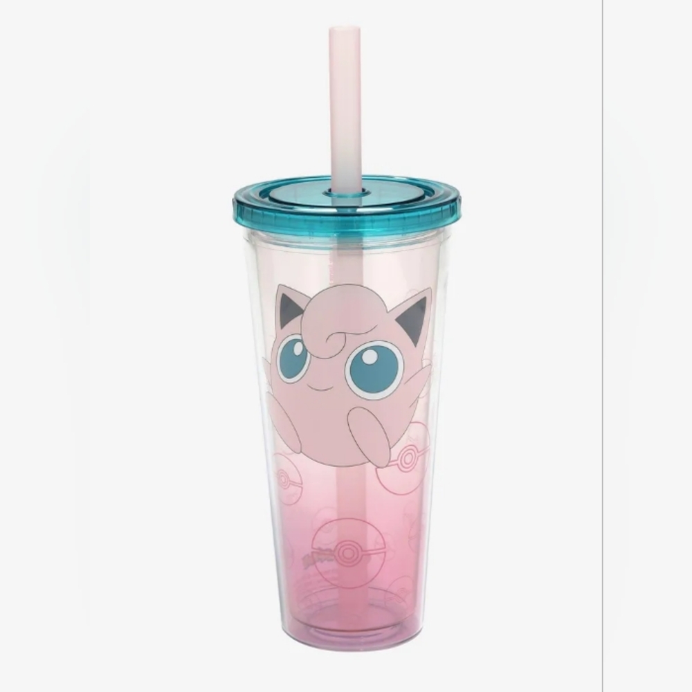 Pokemon Jigglypuff Boba Acrylic Travel Tumbler Cup